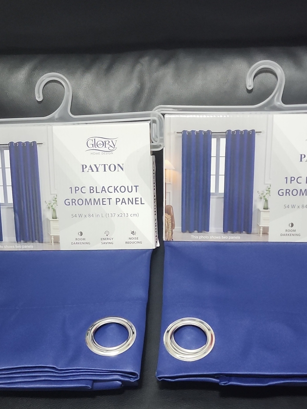 Payton Navy Blue Blackout Grommet Curtain Panel 54x84